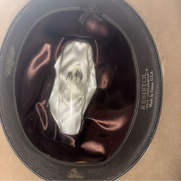 RESISTOL self conforming Classic Western Cowboy Hat with Braided Band - Tan - Picture 9 of 11